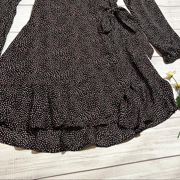 EXPRESS Square Neck Ruffle Wrap Dress - Picture 4 of 16